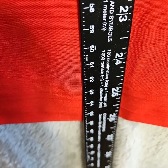 Linda Allard Ellen Tracy silk pencil skirt Red Sz 12 Lined side zip Vintage - Picture 2 of 16